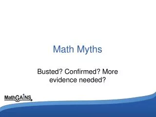 Math Myths