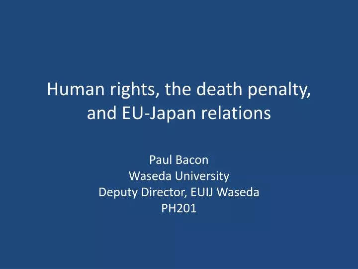 human rights the death penalty and eu japan relations