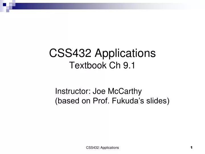css432 applications textbook ch 9 1