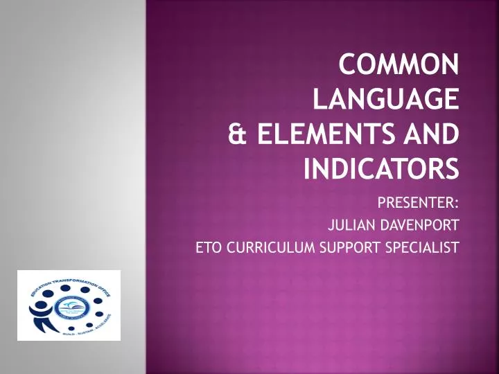 common language elements and indicators