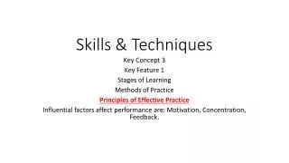 Skills &amp; Techniques