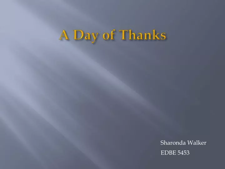 a day of thanks