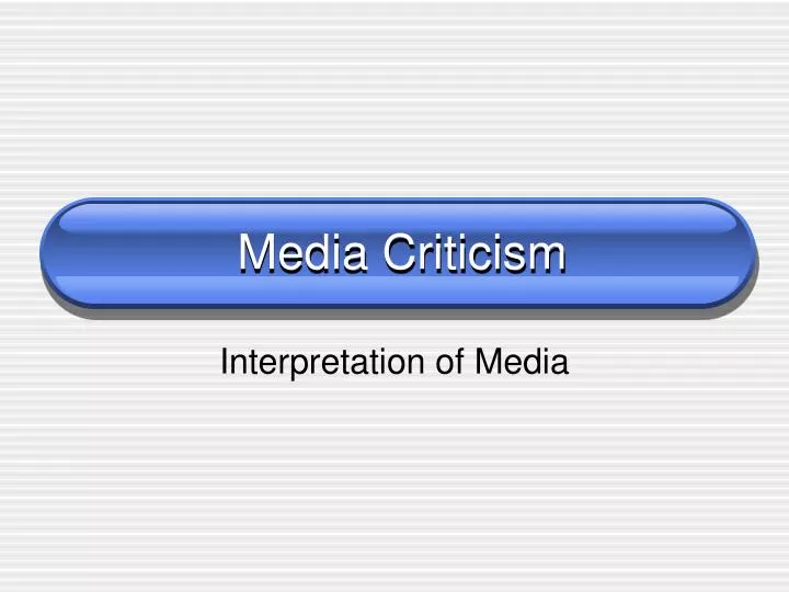 media criticism