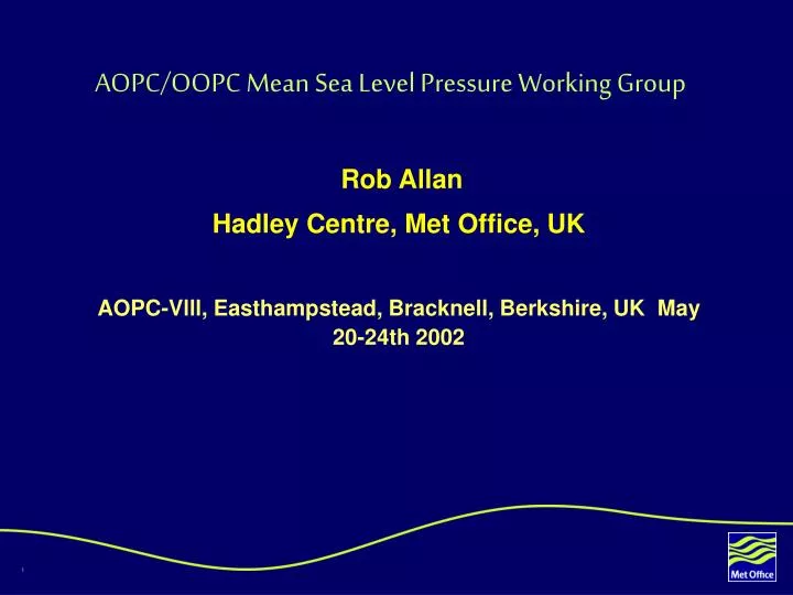 aopc oopc mean sea level pressure working group