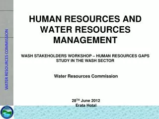 HUMAN RESOURCES AND WATER RESOURCES MANAGEMENT