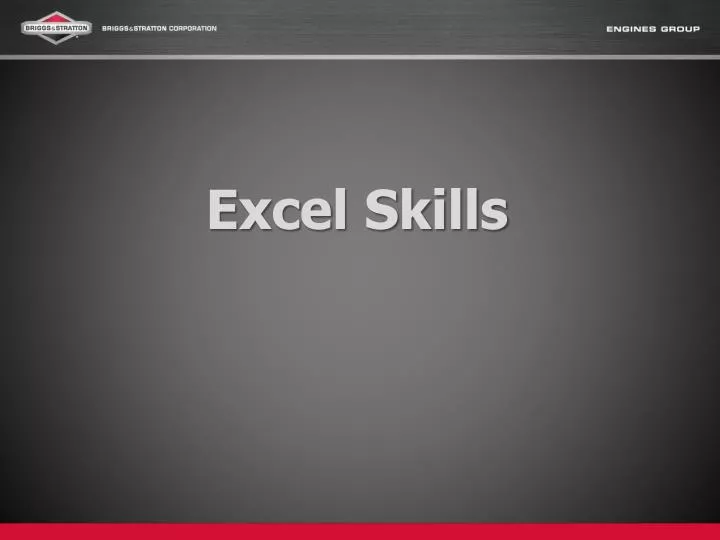 excel skills