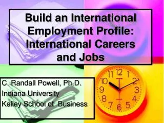 Build an International Employment Profile: International Careers and Jobs