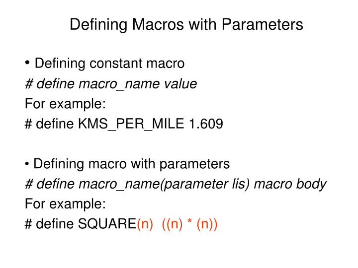 defining macros with parameters