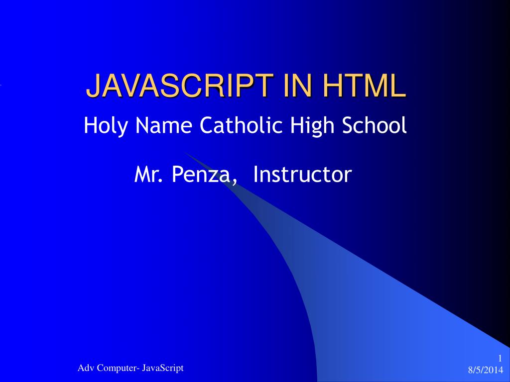 PPT - JAVASCRIPT IN HTML PowerPoint Presentation, free download - ID ...