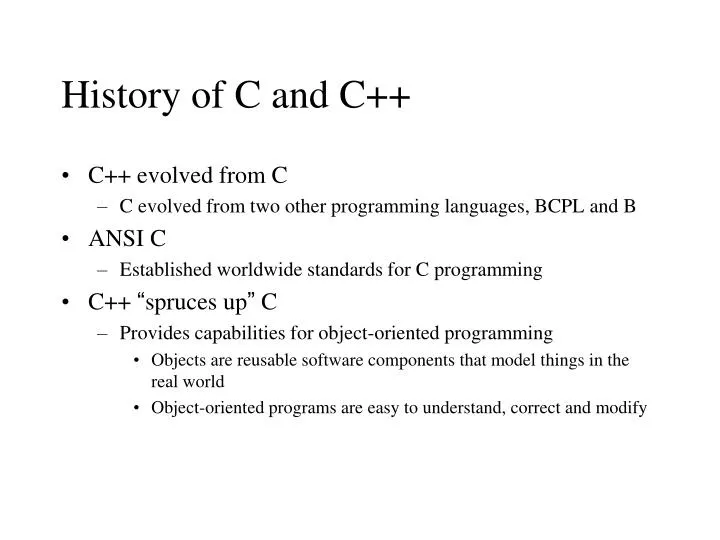 history of c and c