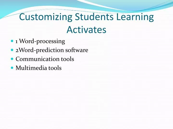 customizing students learning activates