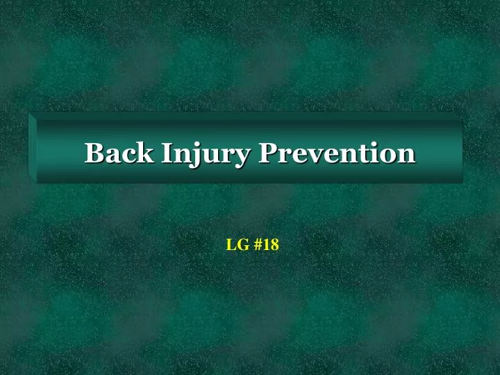 back injury prevention