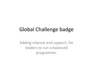 Global Challenge badge