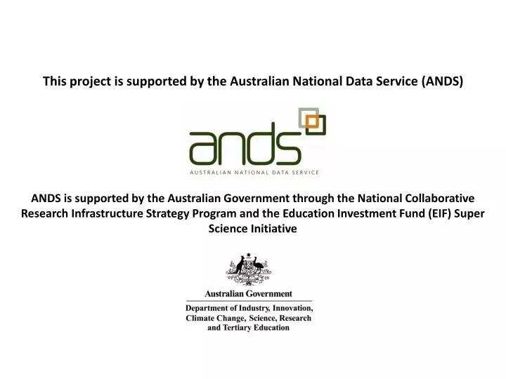 this project is supported by the australian national data service ands