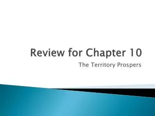Review for Chapter 10