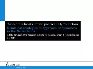 Ambitious local climate policies CO 2 reduction