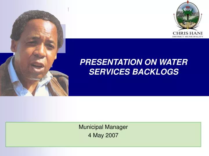 presentation on water services backlogs