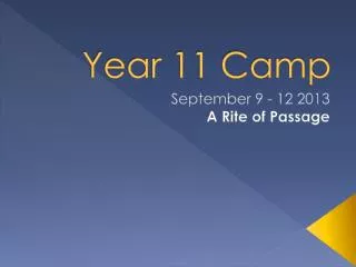 Year 11 Camp
