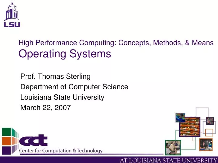 high performance computing concepts methods means operating systems