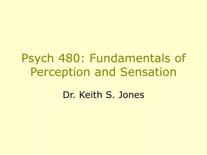 psych 480 fundamentals of perception and sensation