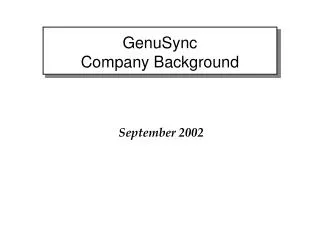 GenuSync Company Background
