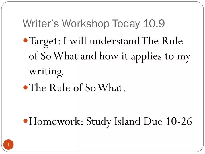 writer s workshop today 10 9