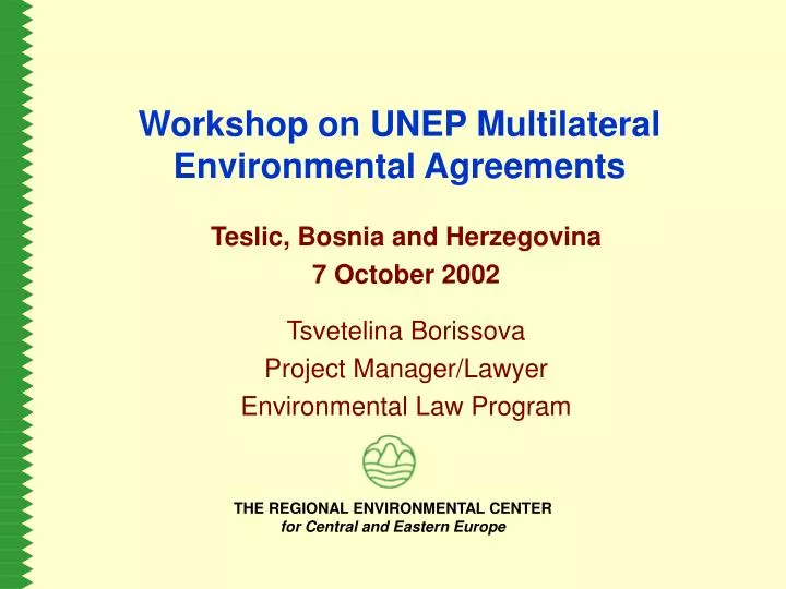workshop on unep multilateral environmental agreements