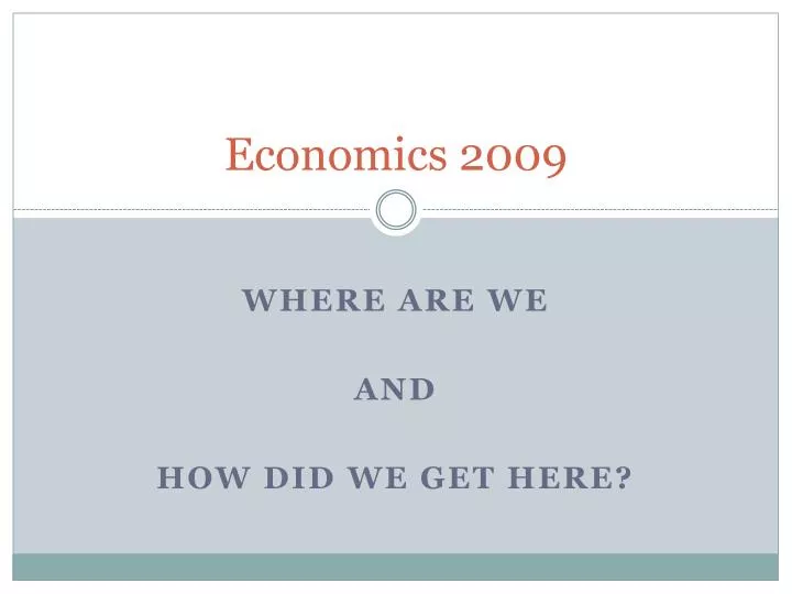 economics 2009