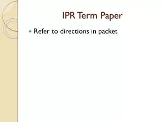 IPR Term Paper