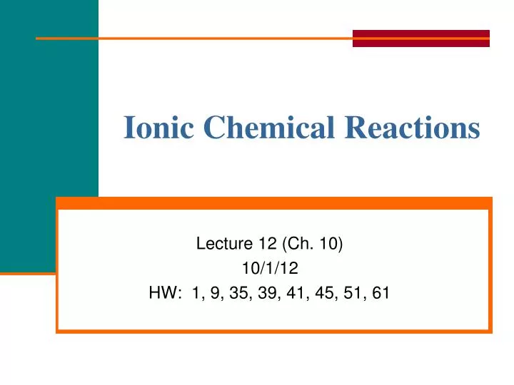 ionic chemical reactions