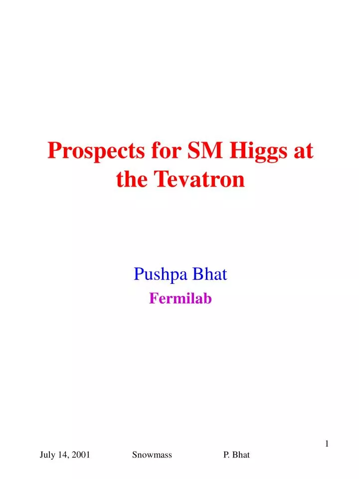 prospects for sm higgs at the tevatron