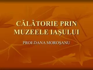 c l torie prin muzeele ia ului