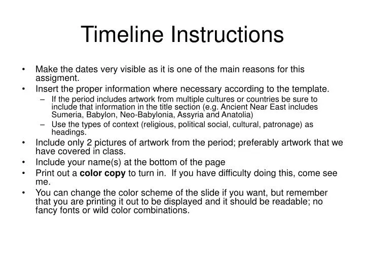 timeline instructions