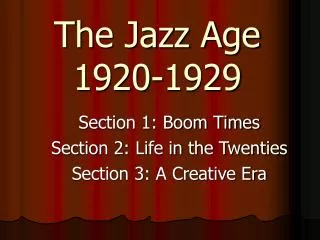 the jazz age 1920 1929