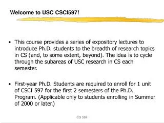 Welcome to USC CSCI597!
