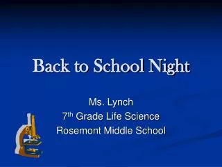 Back to School Night