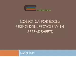Colectica for Excel: Using DDI Lifecycle with Spreadsheets