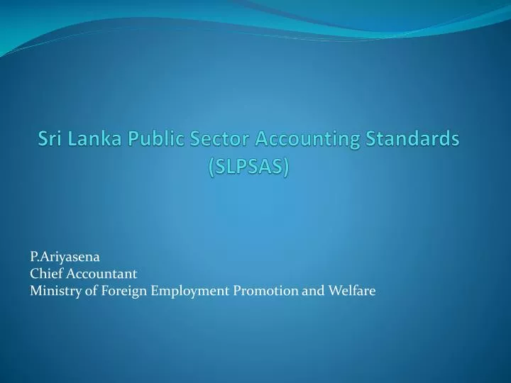 sri lanka public sector accounting standards slpsas