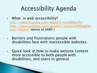 Accessibility Agenda