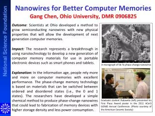 Nanowires for Better Computer Memories Gang Chen, Ohio University, DMR 0906825