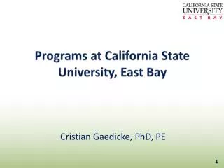 Programs at California State University, East Bay