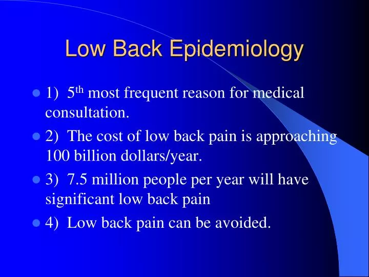 low back epidemiology