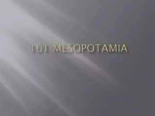 101 Mesopotamia