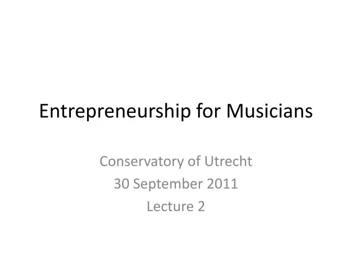 entrepreneurship for musicians