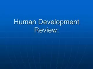 Human Development Review: