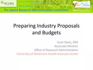 Preparing Industry Proposals and Budgets