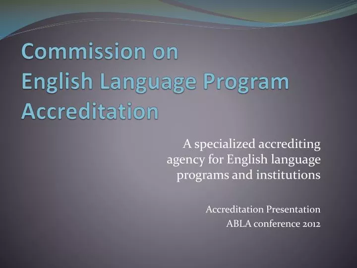 commission on english language program accreditation