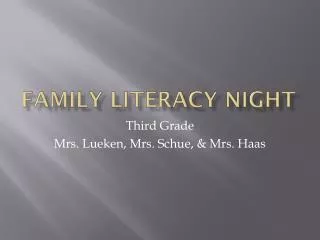 Family Literacy Night