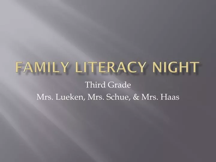 family literacy night