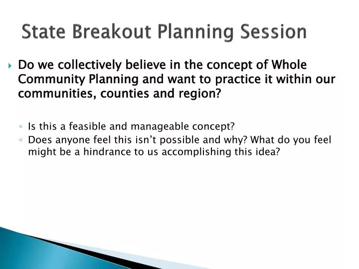 state breakout planning session